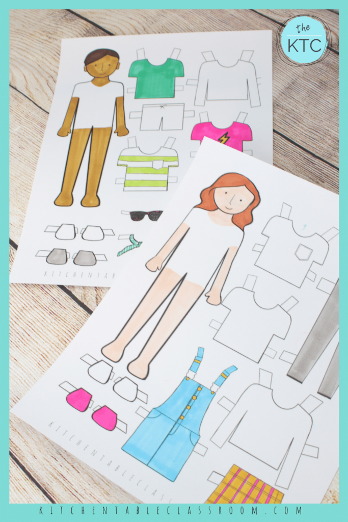 Printable Paper Doll Templates- Color and Play - The Kitchen Table ...