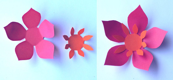 Paper flowers template, feathers and leaves. Be crafty • Happythought