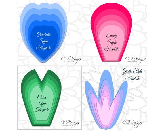 PDF Printable Paper Flower Templates, Giant Paper Flower Wall, DIY ...