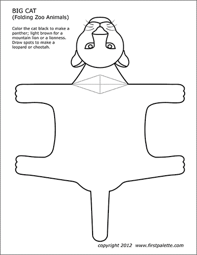 Folding Zoo Animal Templates | Free Printable Templates &  Coloring ...
