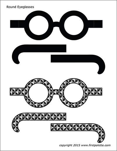 Round Eyeglasses Templates | Free Printable Templates &  Coloring ...