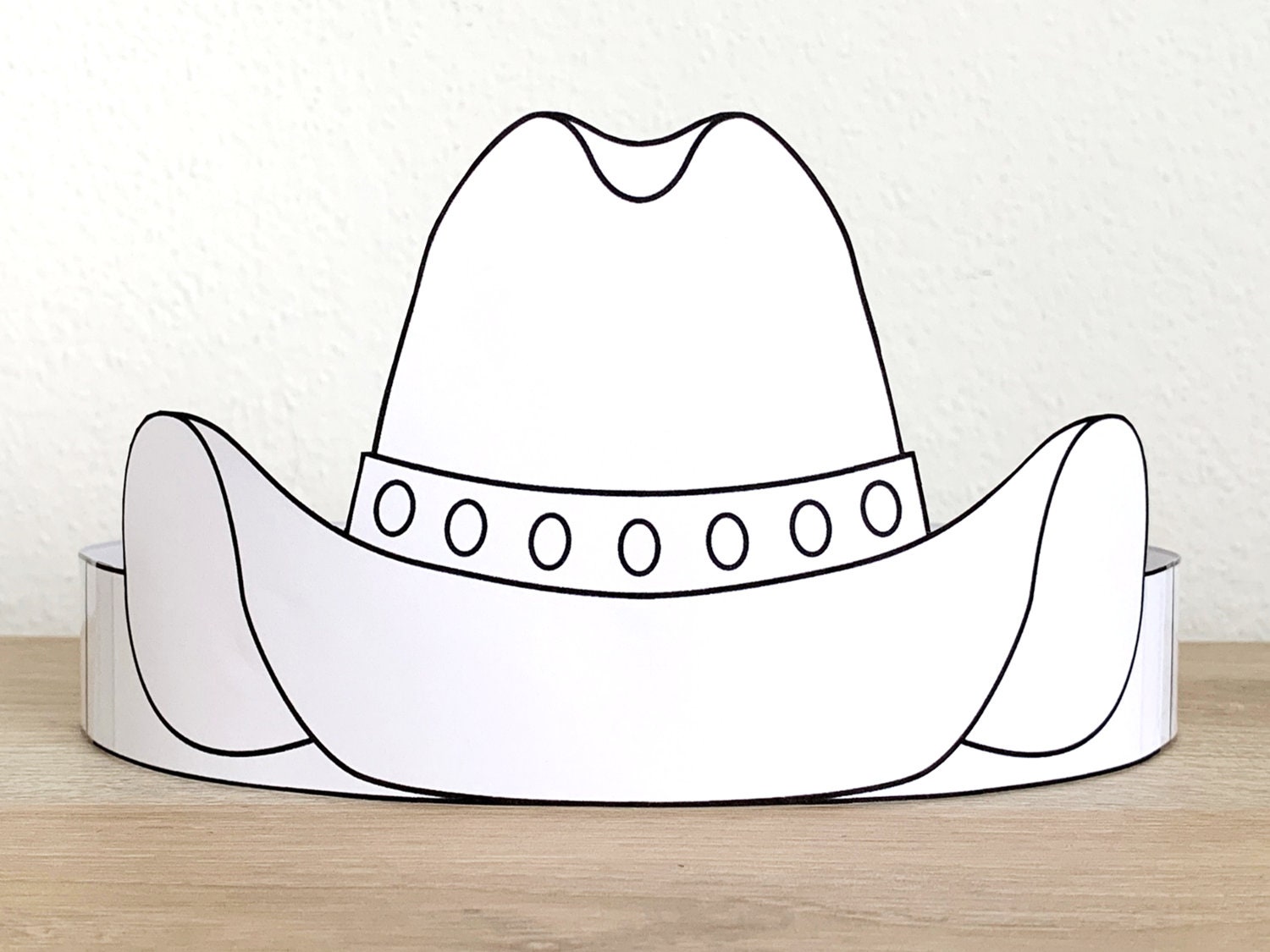 Cowboy Hat Paper Crown Party Coloring Printable Kids Craft Wild ...