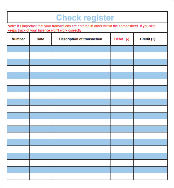 printable paper net check register