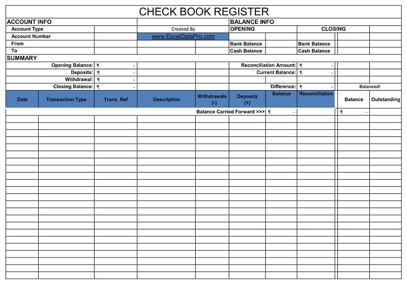 printable paper net check register
