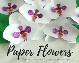 Paper Flower Template Paper Orchid Template Flower Template Paper ...