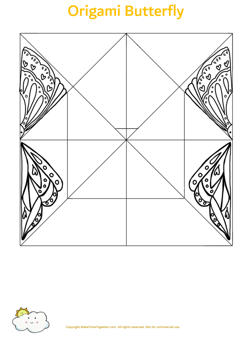 Origami Butterfly - free printable colouring activity - Make Time ...