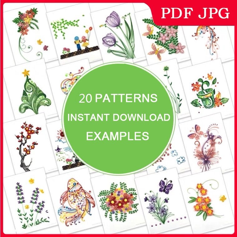 20 Quilling Patterns,printable Paper Quill Template,quilling ...