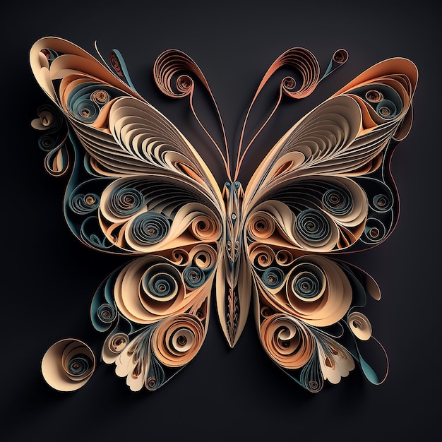 Paper craft butterfly animal quilling patterns art painting ...