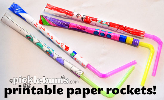 Printable Straw Rocket Templates - Picklebums