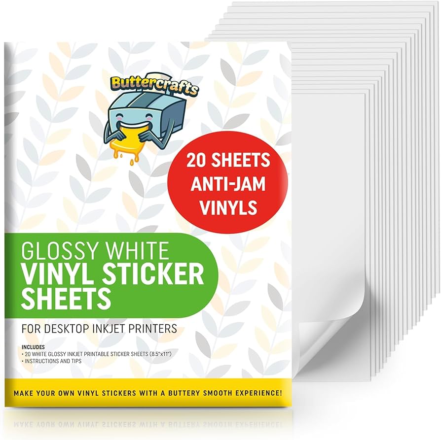 Printable Vinyl for Inkjet Printers (Glossy White | Waterproof 20 ...