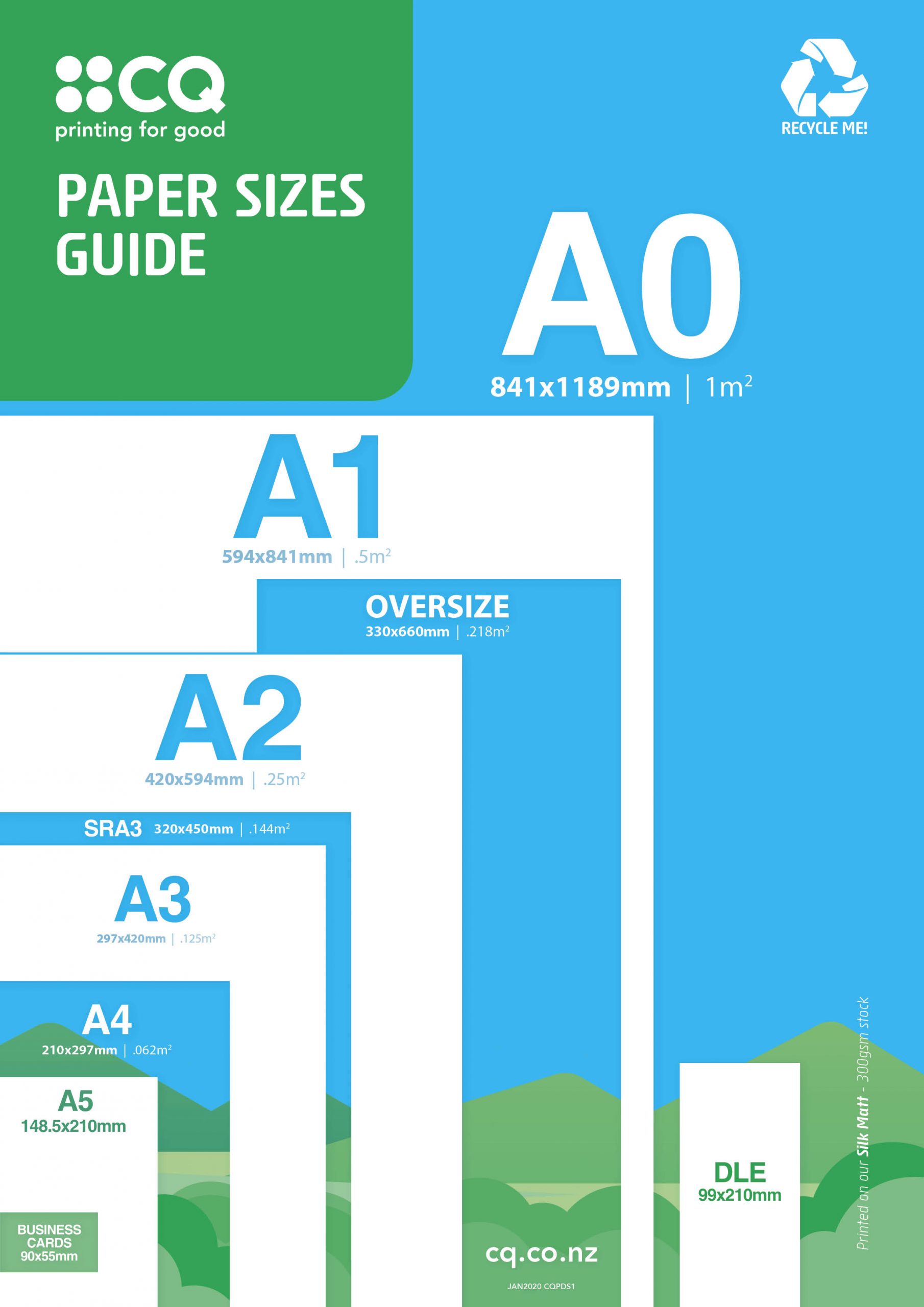 Paper Sizes Chart | Standard Dimensions | CQ Print Christchurch ...