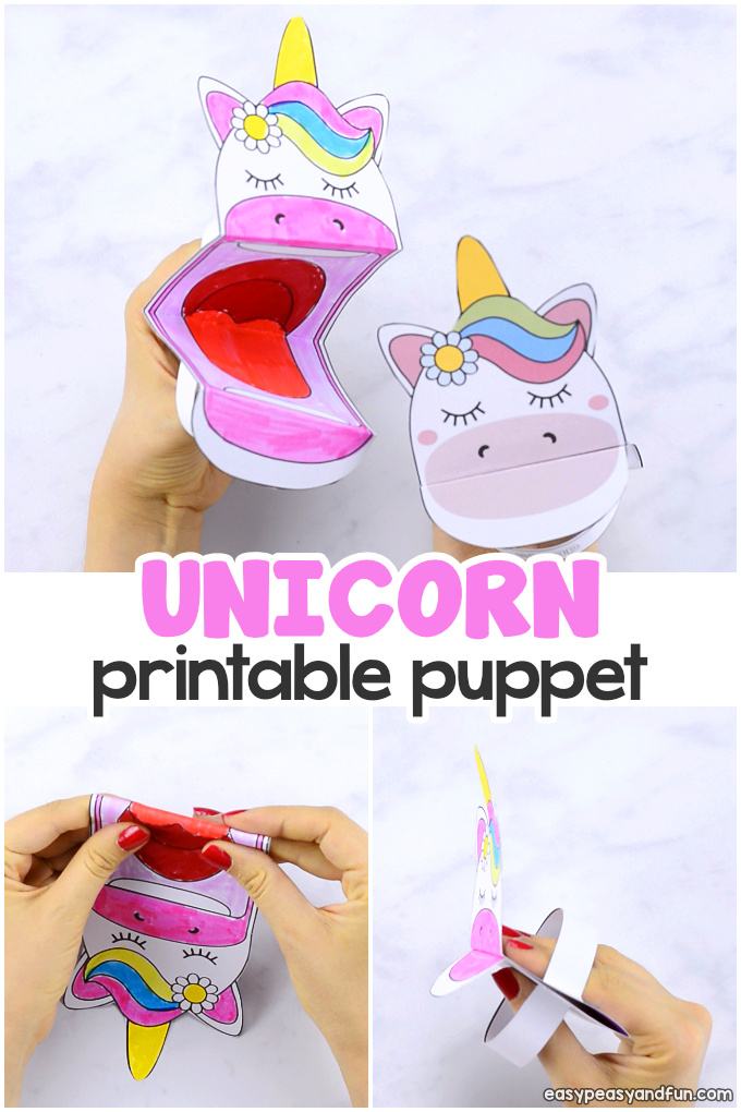 Printable Unicorn Puppet - Easy Peasy and Fun