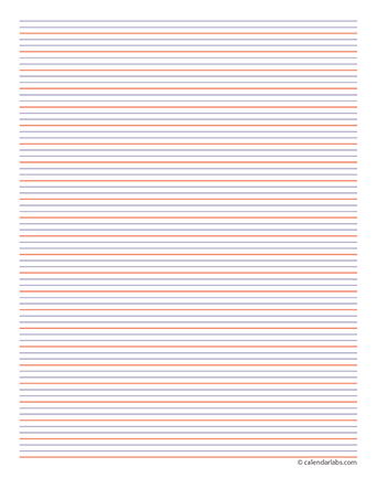 Printable Lined Paper Template - CalendarLabs