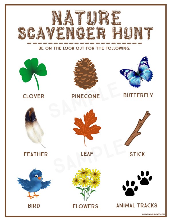 Nature Scavenger Hunt Kids Summer Activity - Make and Takes