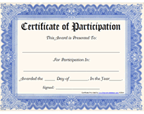 printable participation certificates