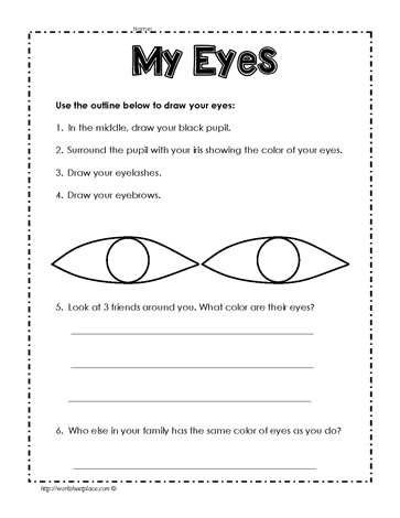 printable parts of the eyes
