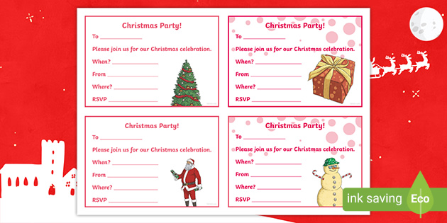 Australian Christmas Party Invitation Blank Templates