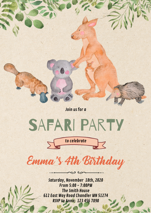 printable party invitations australia