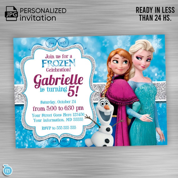 FROZEN INVITATION, Frozen Birthday Invitation, Frozen Party ...