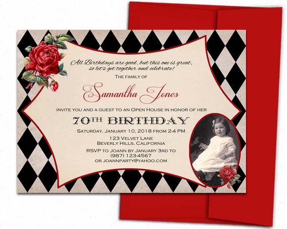 Adult Birthday Invitation. Printed Birthday Invitations. Birthday ...
