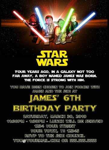 Free Printable Star Wars Birthday Invitations - Template Updated!