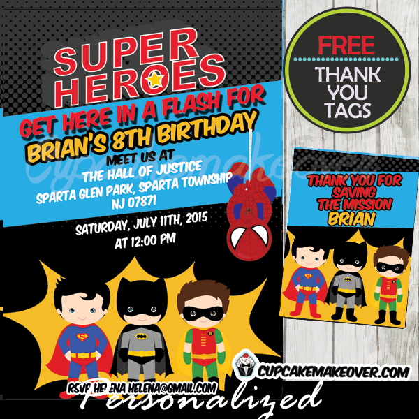 printable party invitations superhero