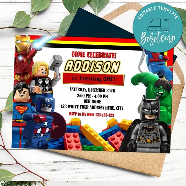 printable party invitations superhero
