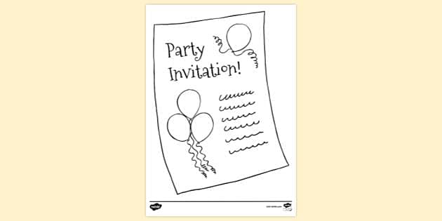 printable party invitations to colour