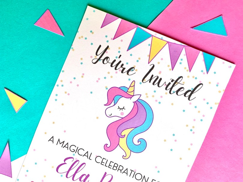 printable party invitations unicorn