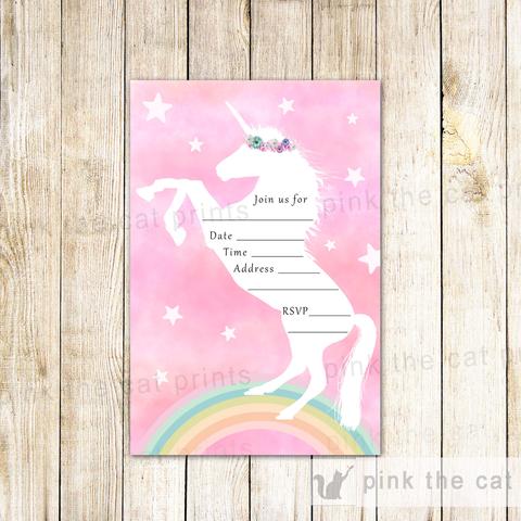 Free Printable Unicorn Invitations • Free-Printables.com