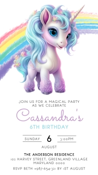 490+ Free Templates for Unicorn birthday party invitation ...