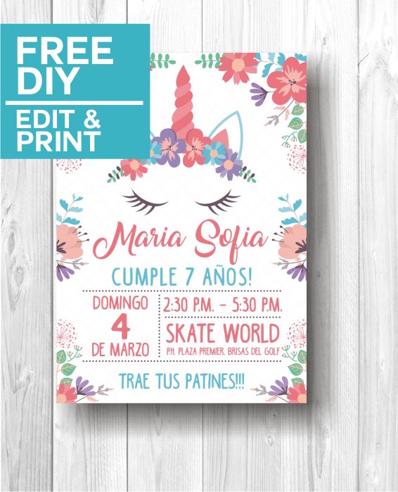 Unicorn Party Invitations - Cute Party Printables