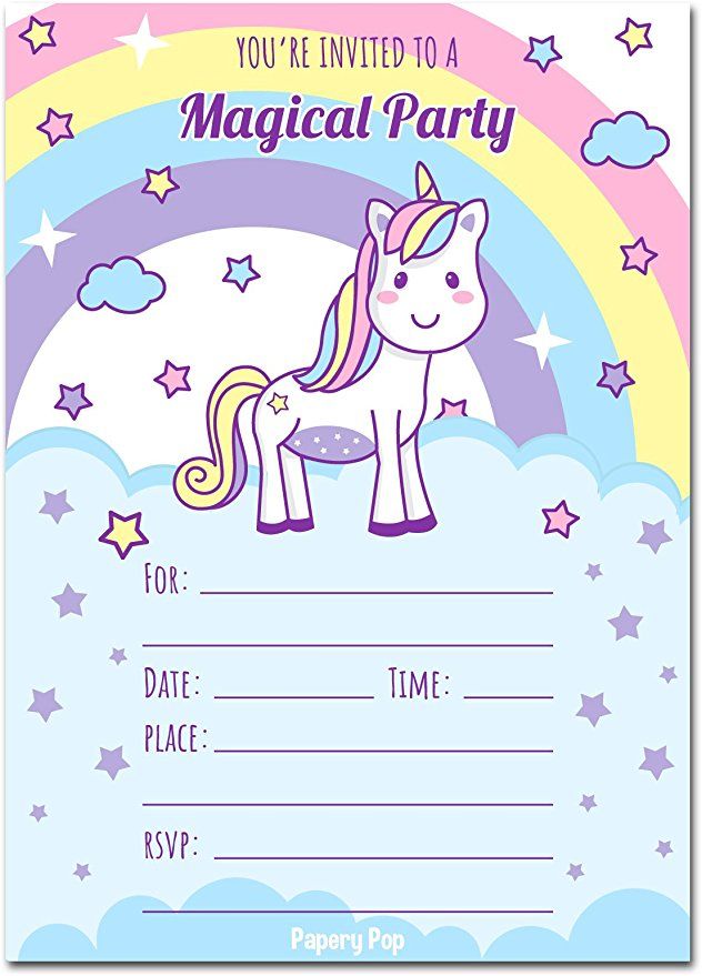 printable party invitations unicorn
