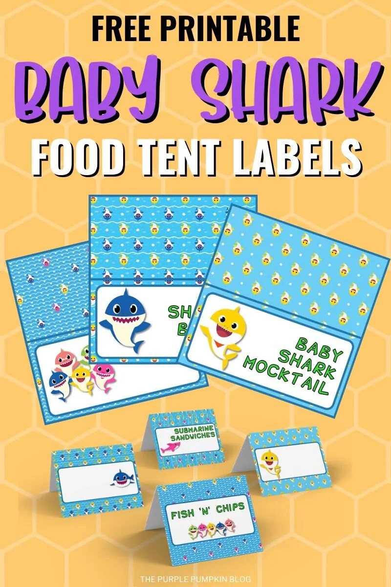 Free Printable Baby Shark Food Labels (Baby Shark Party Printables)