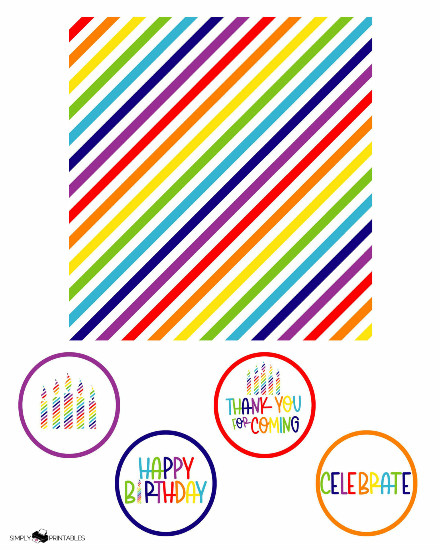 Free Printables Rainbow Birthday Party Favors and Invitation ...