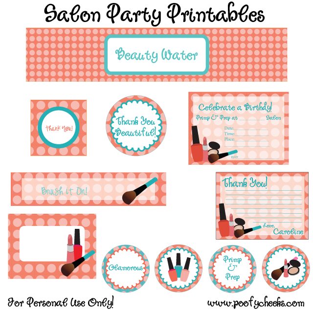 Free Salon Party Printables - Poofy Cheeks