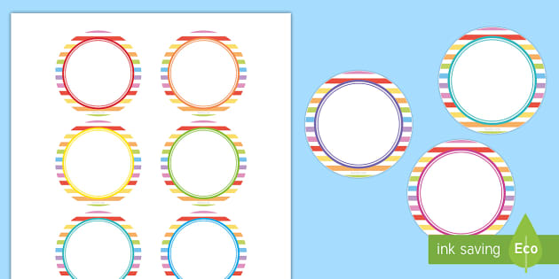 Rainbow Themed Birthday Party Name Tags (teacher made)