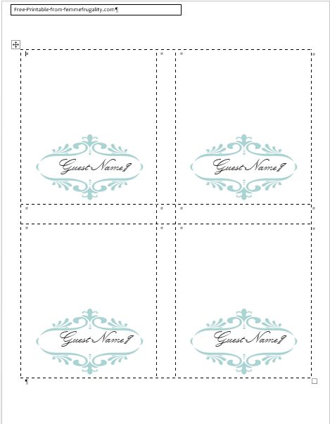 How to Make Your Own Place Cards for Free with Word and PicMonkey ...