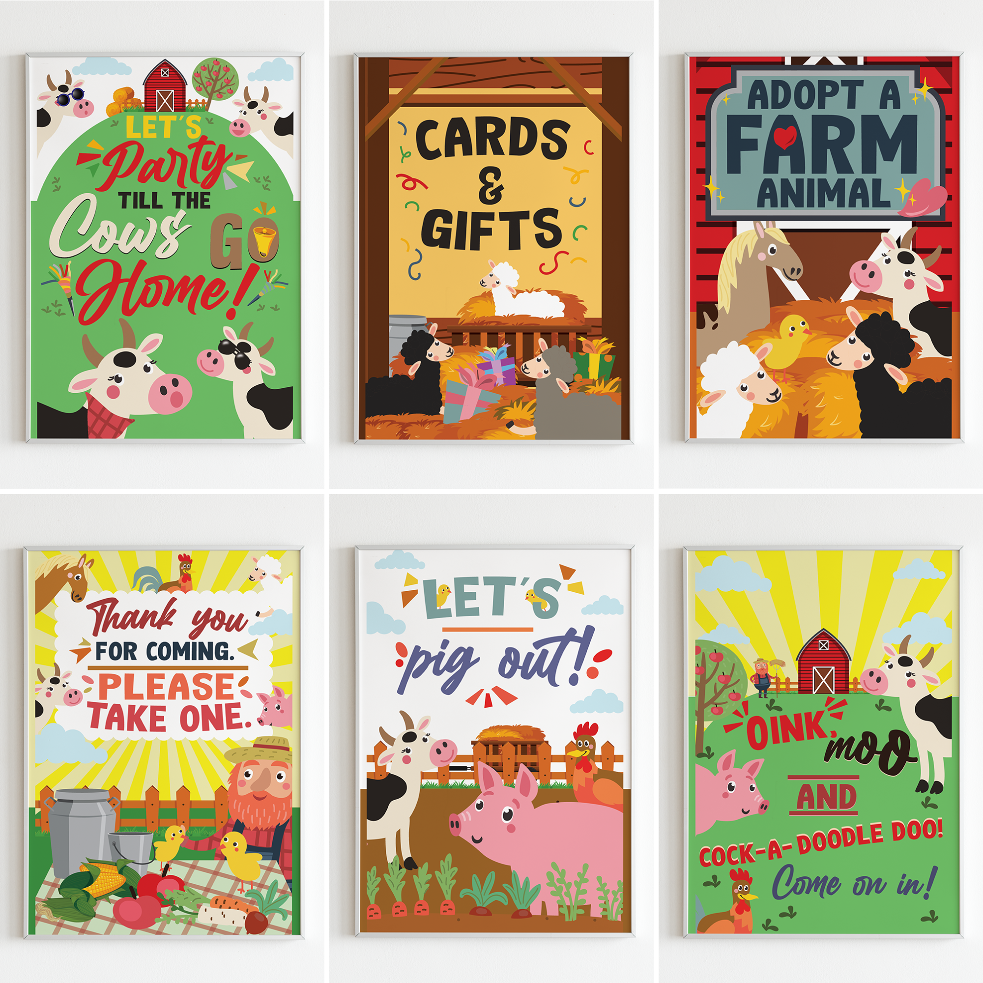 Old Macdonald Farm Party Posters Bundle Printable Kit | Pigsy ...
