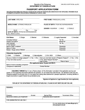 U.s. Passport Application | pdfFiller
