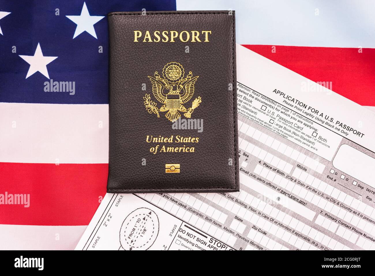 Formular, um einen neuen amerikanischen Reisepass anzufordern ...