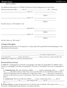 printable pasture lease agreement