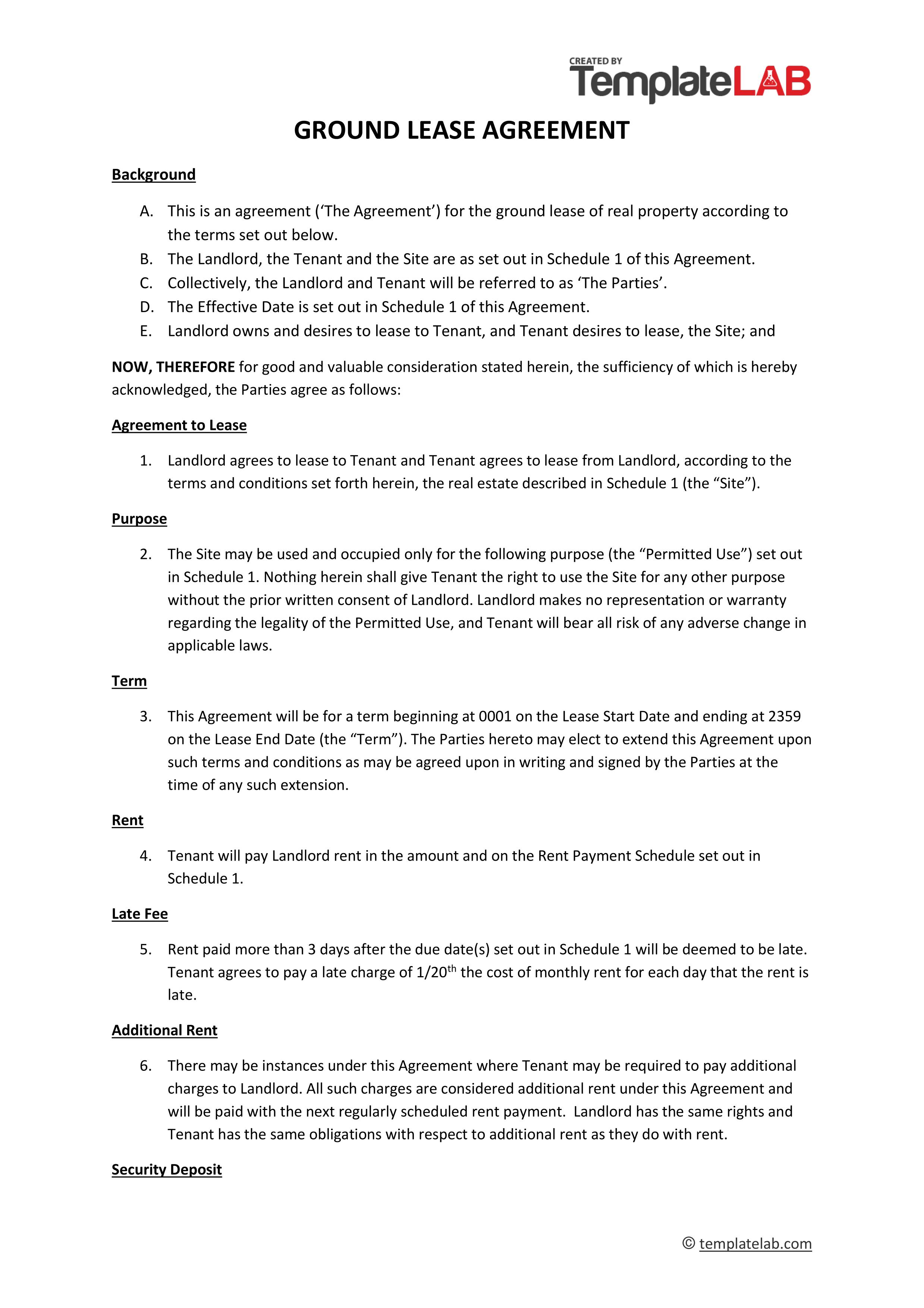 37 FREE Land Lease Agreements [Word &  PDF] ᐅ TemplateLab