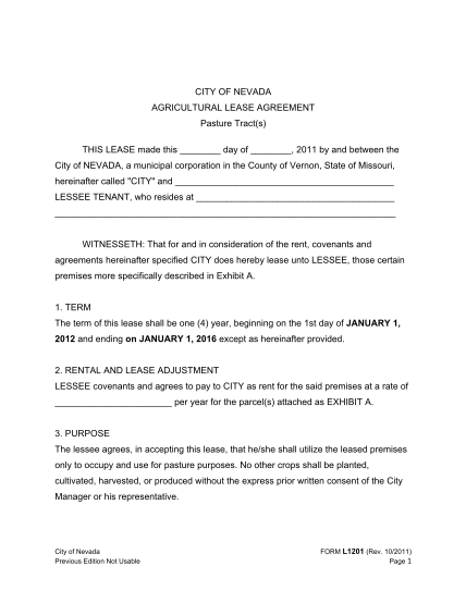 printable pasture lease agreement