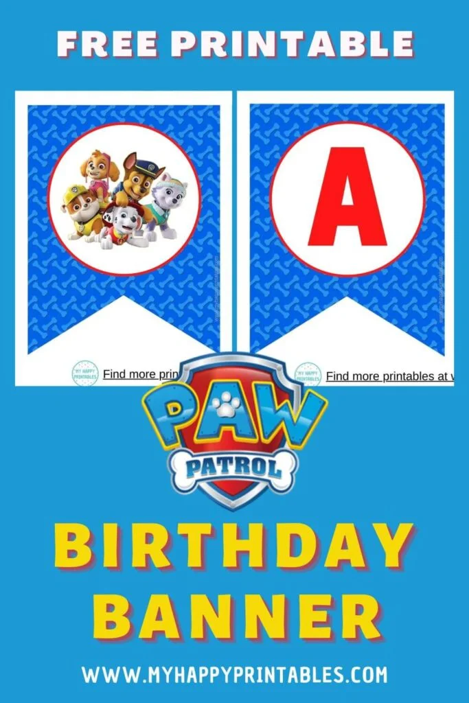 printable paw patrol happy birthday banner