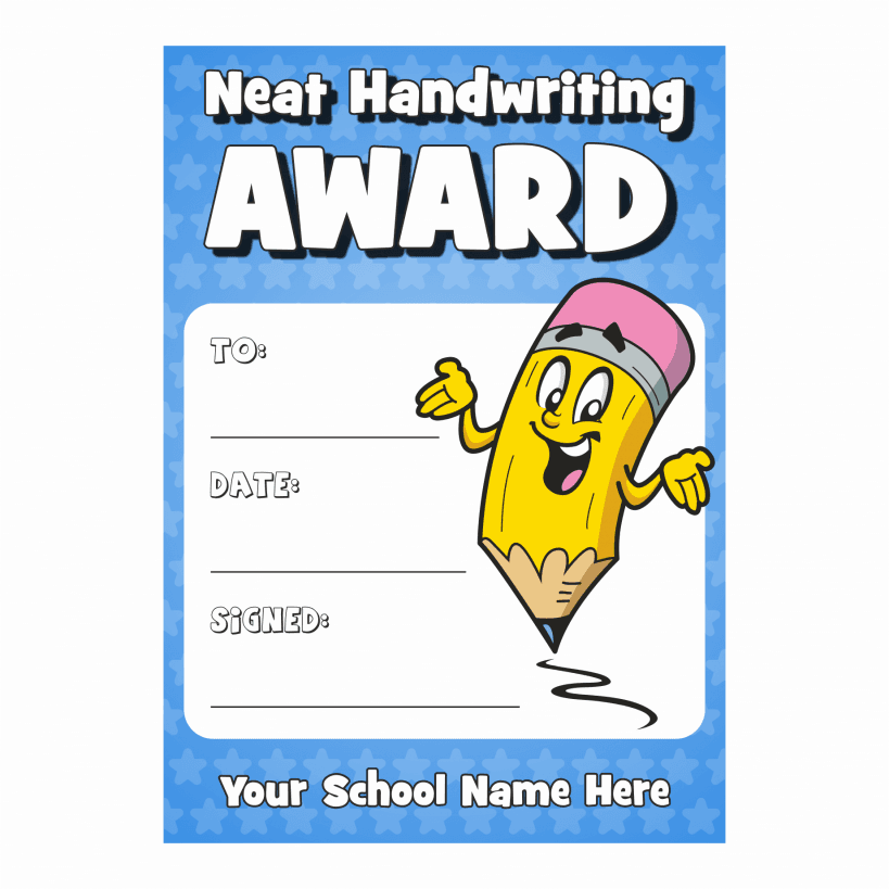 Neat Handwriting Award Certificate | Available at School Stickers