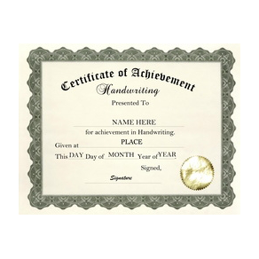 Certificate of Achievement Handwriting Template | TheRoyalStore