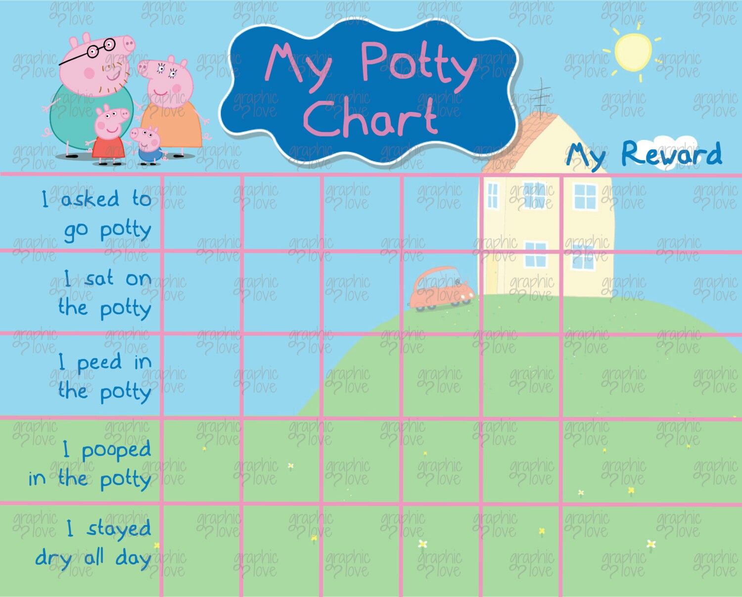 printable peppa pig potty training reward chart