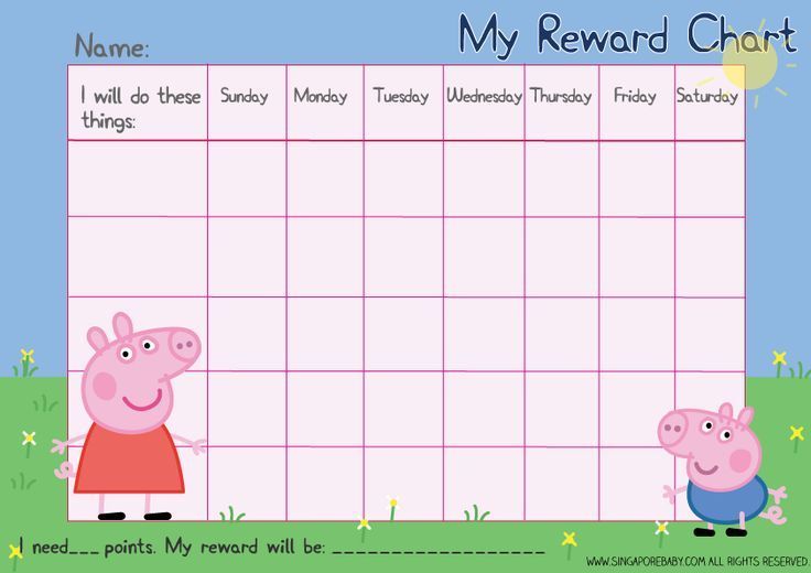 printable peppa pig potty training reward chart