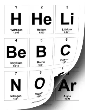 printable periodic table of elements with pictures
